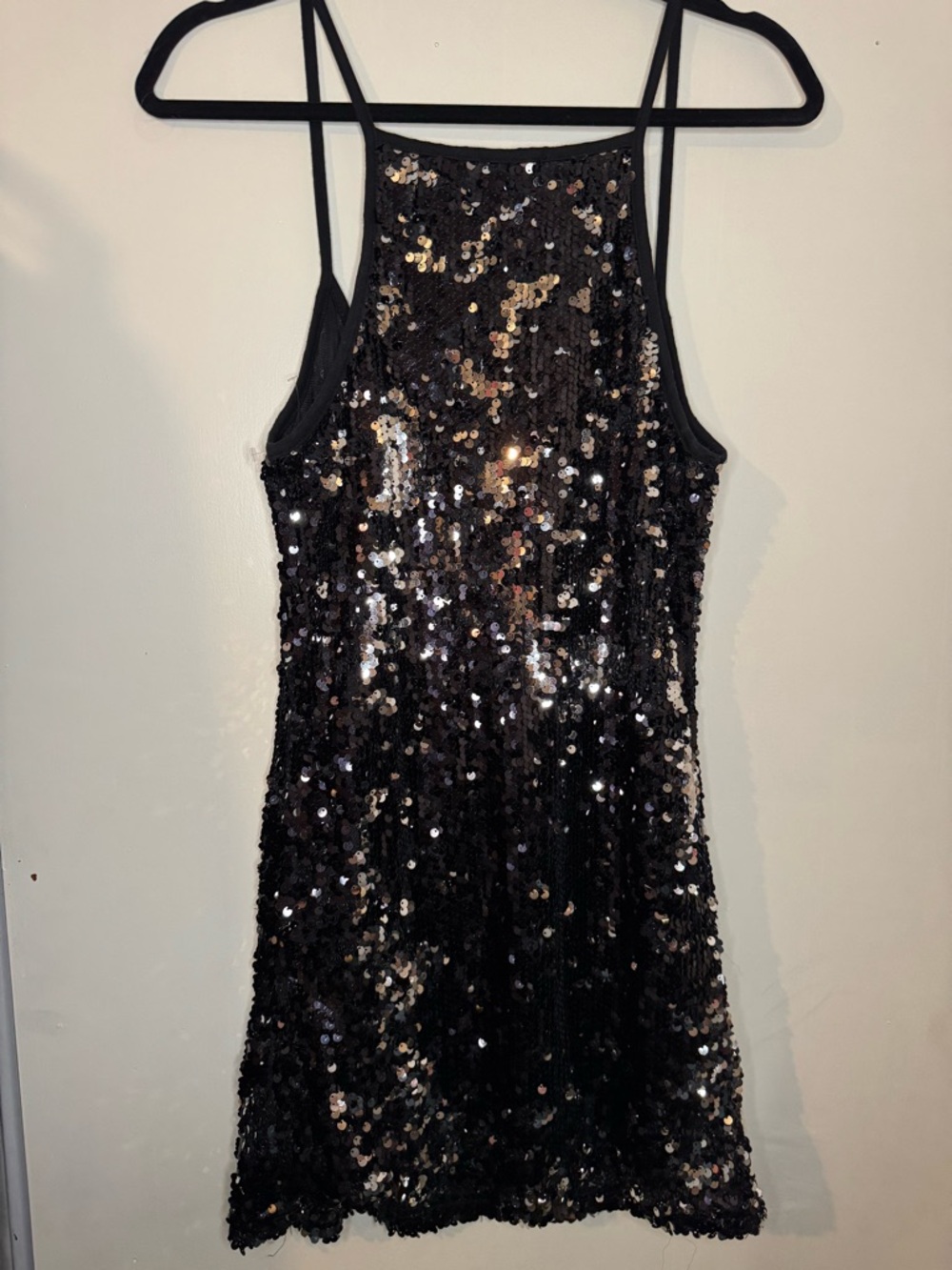 ENTI Black Sequin Mini Slip Dress - Picture 2 of 5